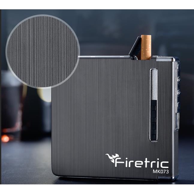 Firetric Kotak Rokok Aluminium 20 Slot dengan Korek Elektrik - MK073 - HTM/GRY