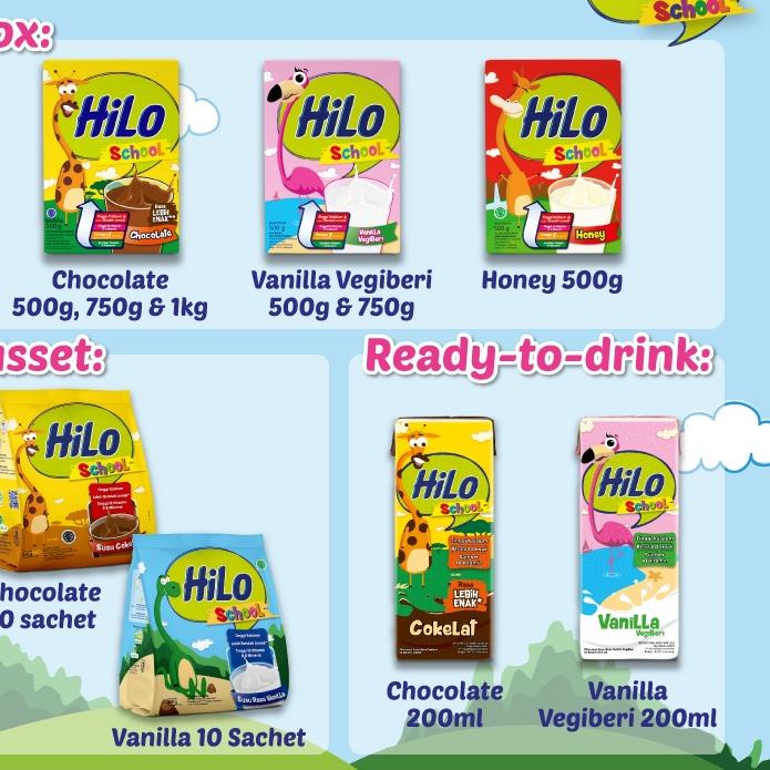 

New - Triple Pack - HiLo School Gusset Vanilla 10 Sachet - Susu Tinggi Kalsium Lebih Rendah Lemak