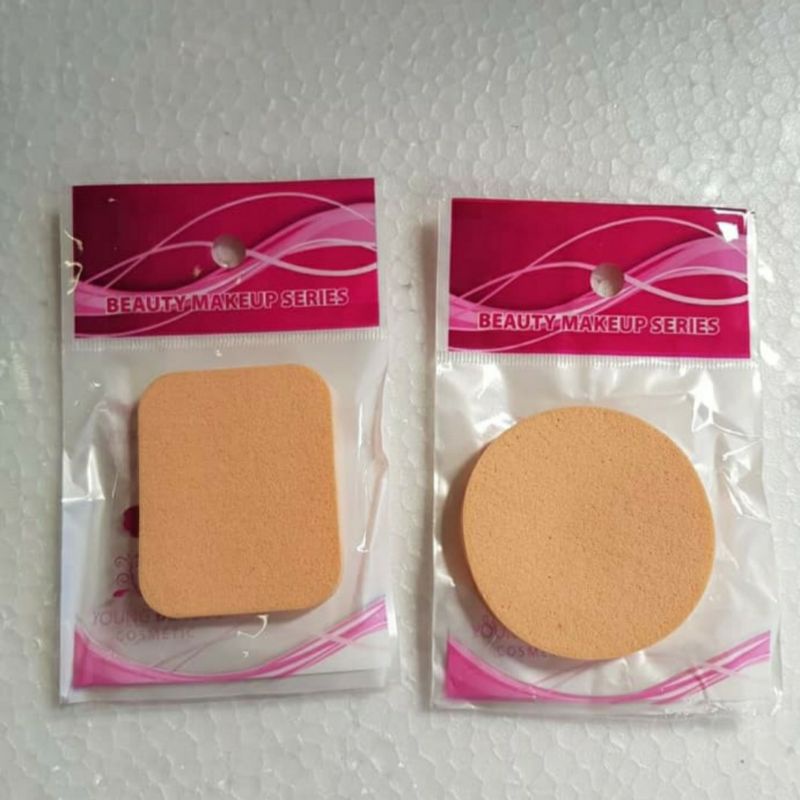 Spons Bedak Foundation Beauty Sponge Makeup Spon Kotak Bulat Make Up