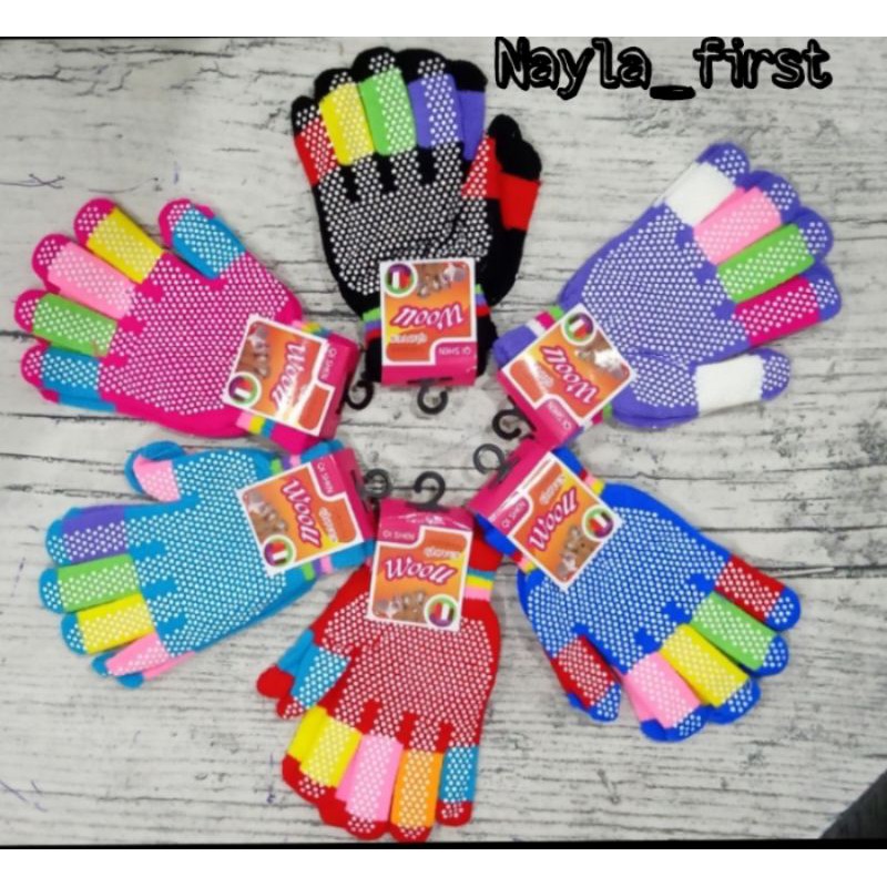 [Grosir]Sarung Tangan Bintik Warna