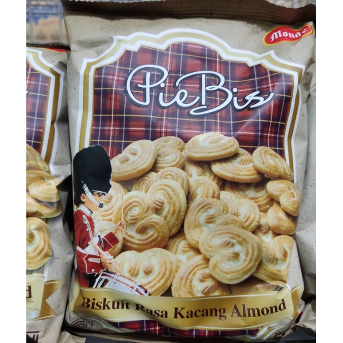 

MONDE PieBis Biskuit Rasa Kacang Almond kemasan berat bersih 190 gram