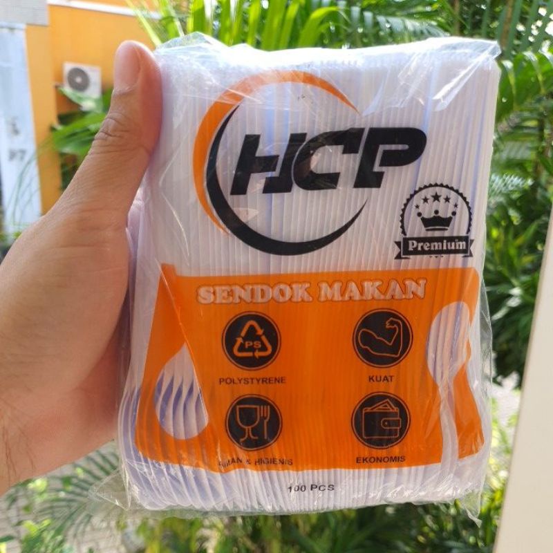 Jual Sendok Plastik Putih Susu Merk Hcp Sendok Makan Plastik Sendok