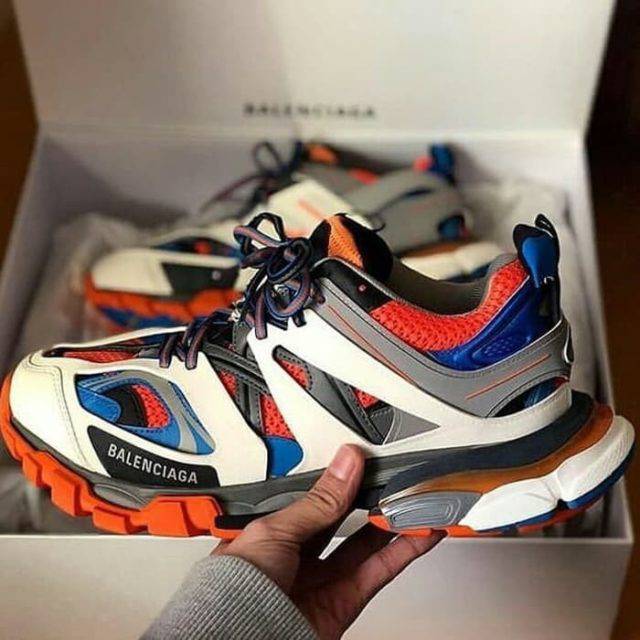 BALENCIAGA TRACK TRAINER ORANGE BLUE