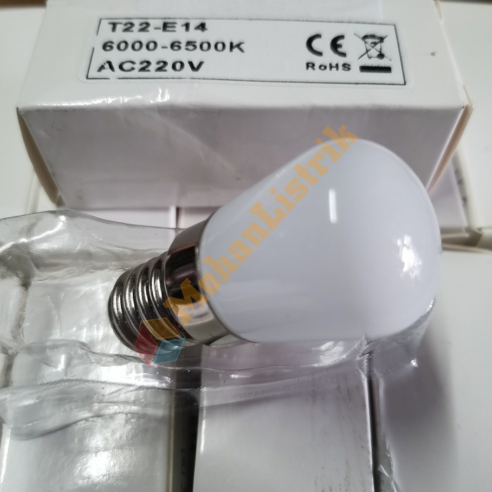 Lampu Bohlam Kulkas Nyala Putih E14 220V AC 0.8 Watt Terang - E14