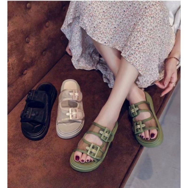 Sandal Double Strap Fashion Wanita Import VF2008