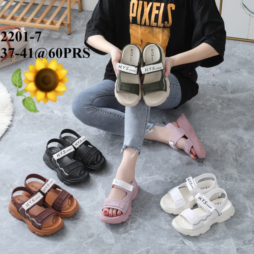 Sandal Karet Jelly Wedges Wanita import Model Terbaru Original Kekinian by AGUNG STYLE Balance 2201-7