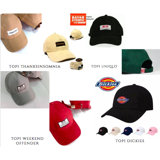 Polo Cap / Topi Pria Wanita Weekend Offender / Thanksinsomnia / Uniqlo / Dickies Bahan Raffel