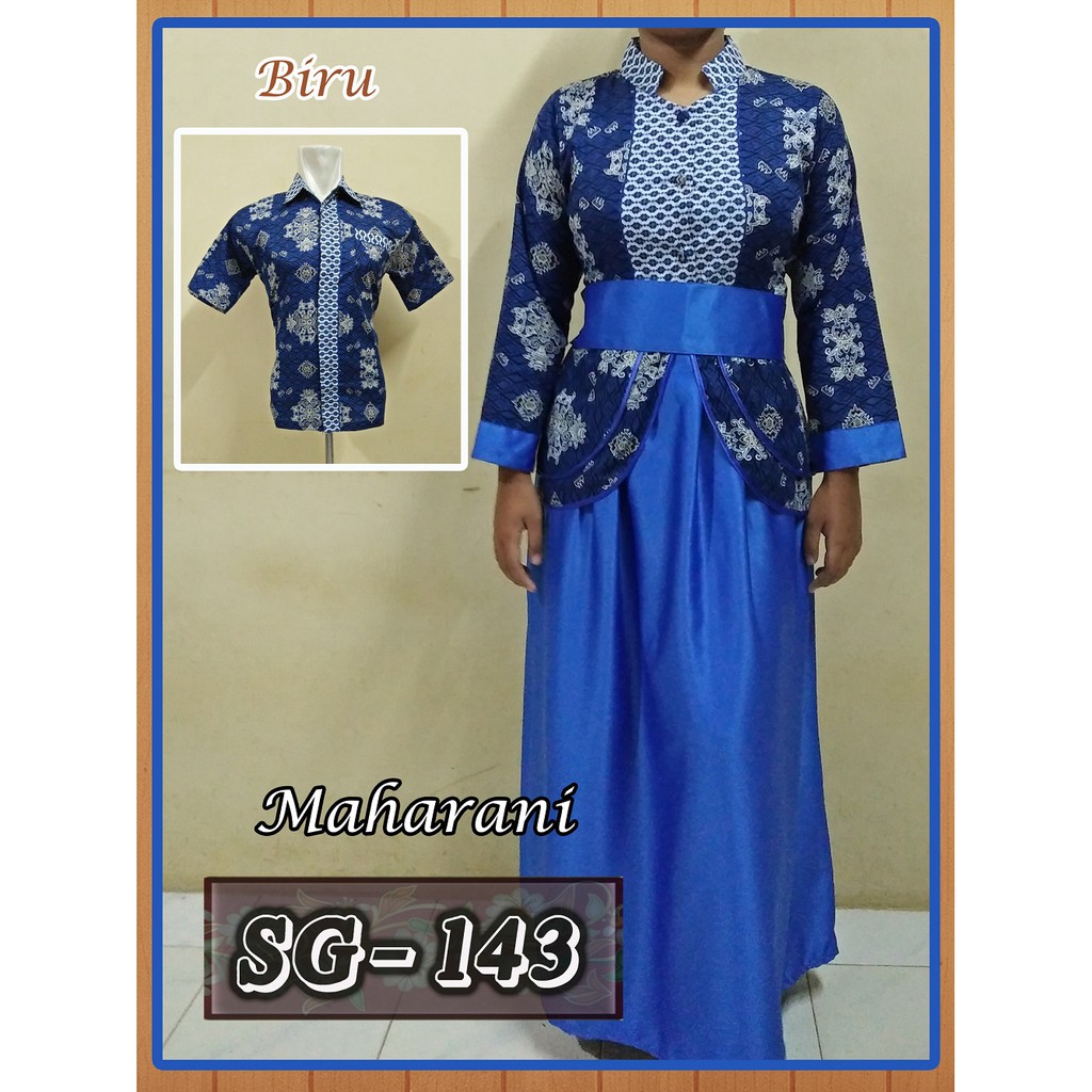 Baju couple batik sarimbit gamis maharani