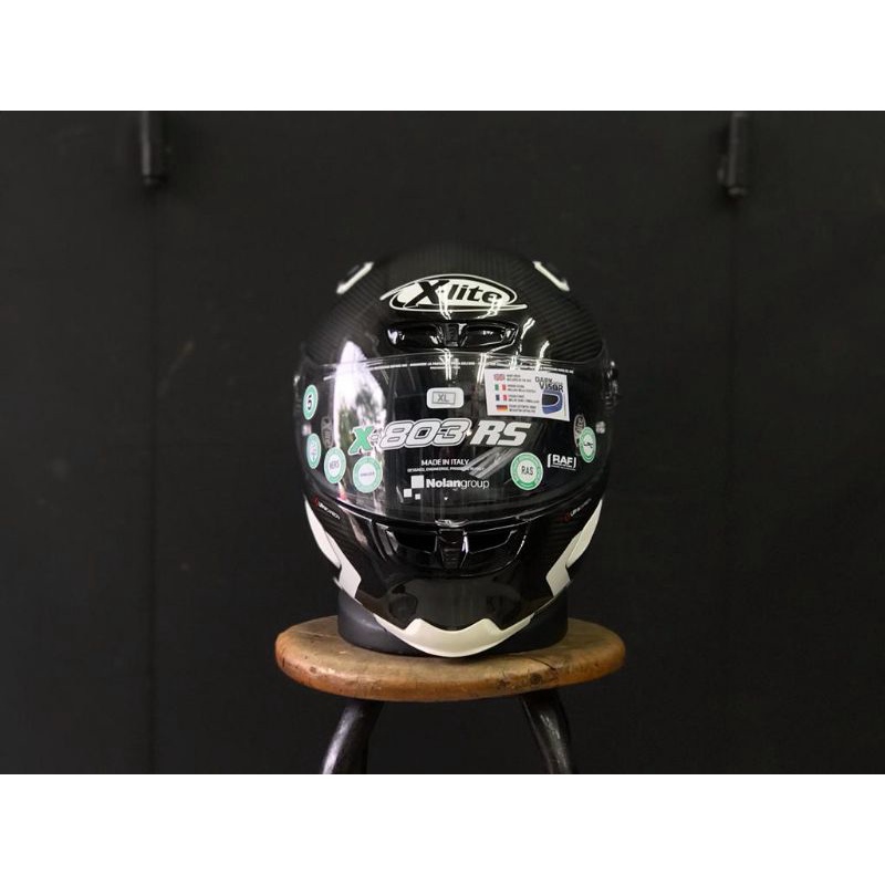 Helm Motor Full Face Full Carbon Xlite Premium X803 RS Black White Italy