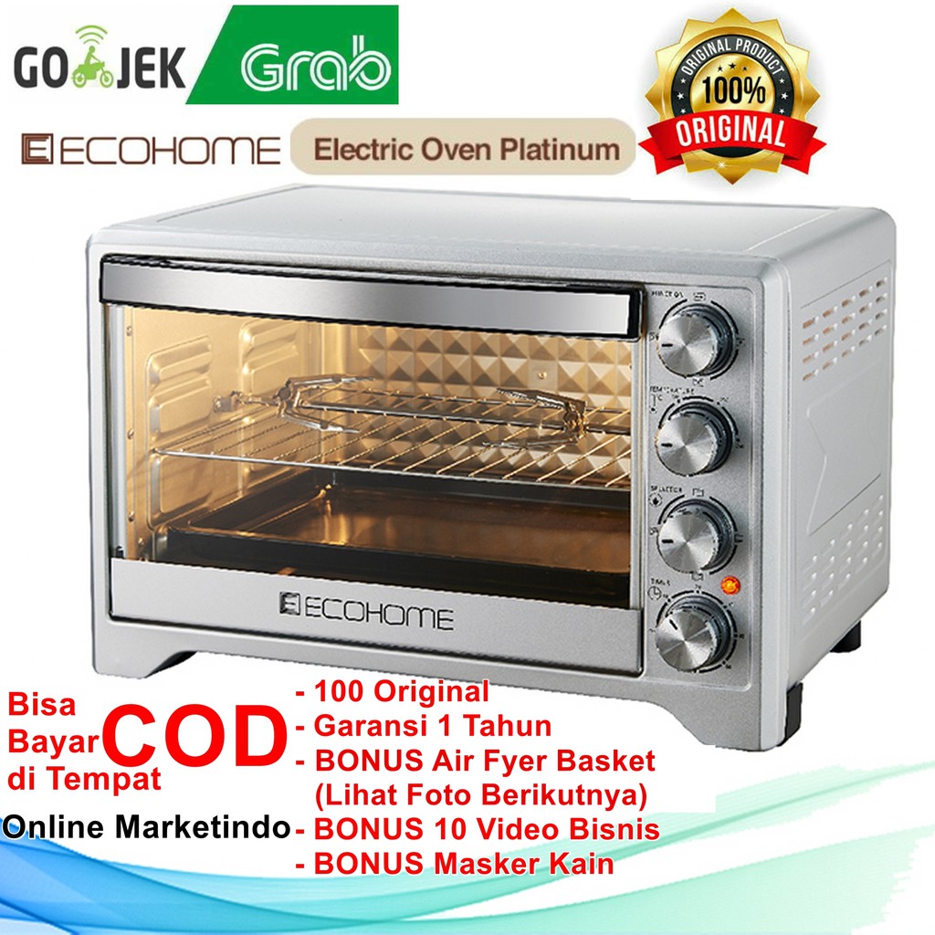 Jual Oven Listrik Low Watt Ecohome Platinum Elektrik EOP-888 Grill Bake ...