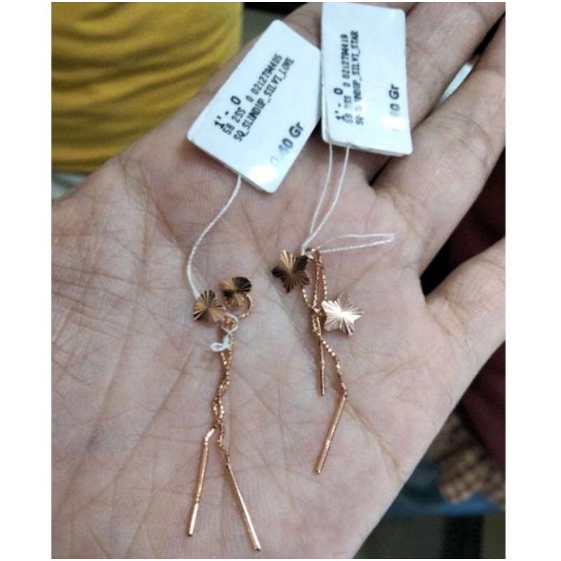Anting slundup motif love/bintang "semar nusantara"