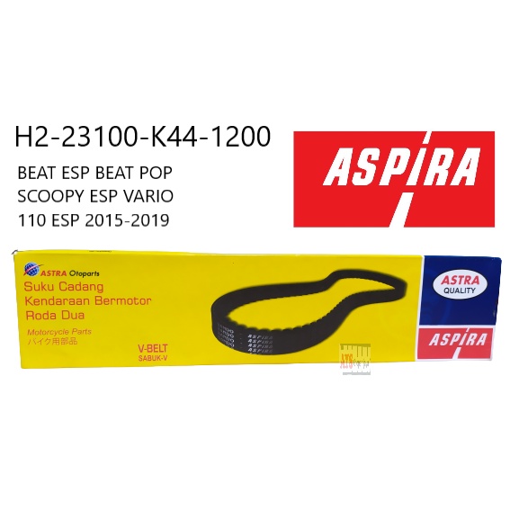 VBelt Aspira (V-Belt ONLY) BEAT ESP SCOOPY ESP (2015-2019) H2-23100-K44-1200 ORIGINAL ASPIRA