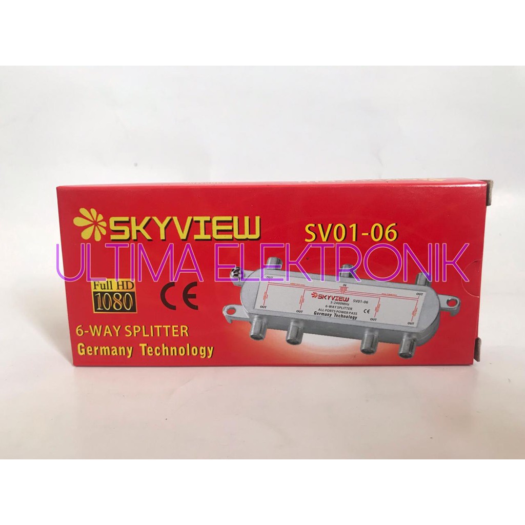 Splitter Skyview 6x1 all power pass 5-2400MHZ 6 ways