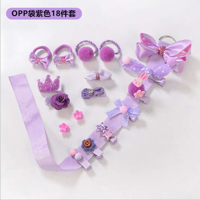18 Pcs / Set Tanpa Box - Set Karet / Jepitan Rambut - Aksesoris Fashion
