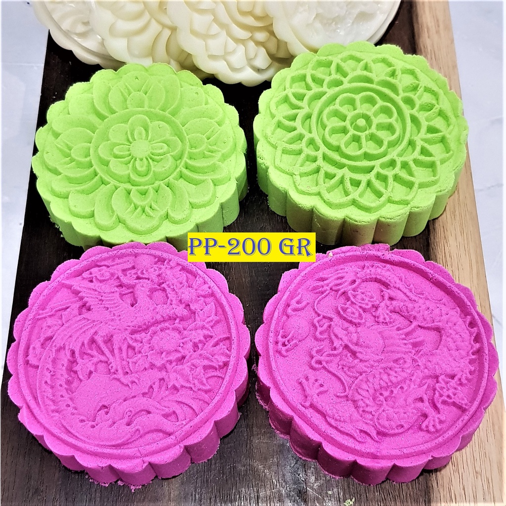 (4pc) cetakan kue bulan (200 gr) mooncake press mold PREMIUM-PHOENIX