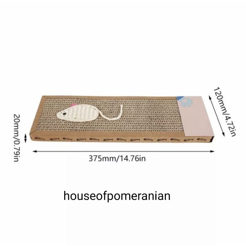 papan sisal garukan cakar kucing cat scratcher board mainan kitten