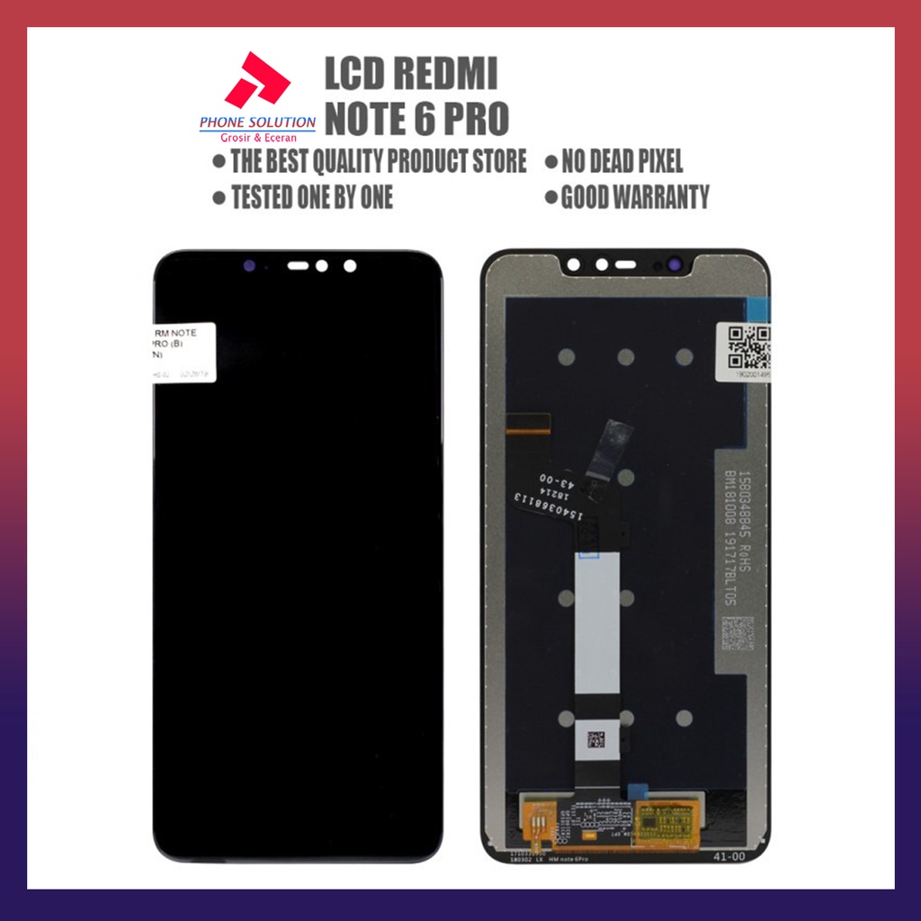 LCD Xiaomi Redmi Note 6 Pro Fullset Touchscreen // Supplier LCD Xiaomi Redmi - Garansi 1 Bulan