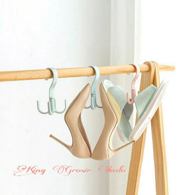 Hanger Serbaguna Dengan 4 Kail / Rotating Hanger 360 Degree