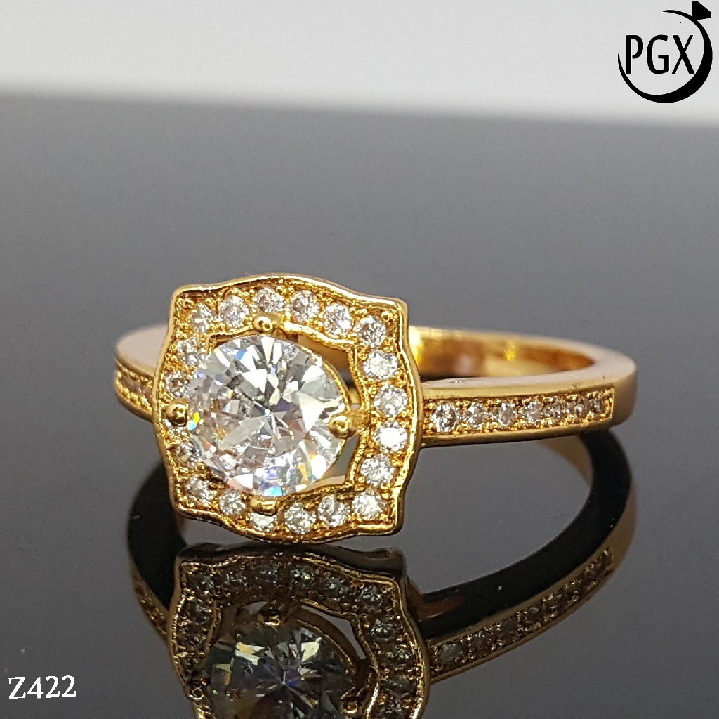 PGX Cincin Xuping Wanita Aksesoris Fashion Perhiasan Lapis Emas Premium - Z422