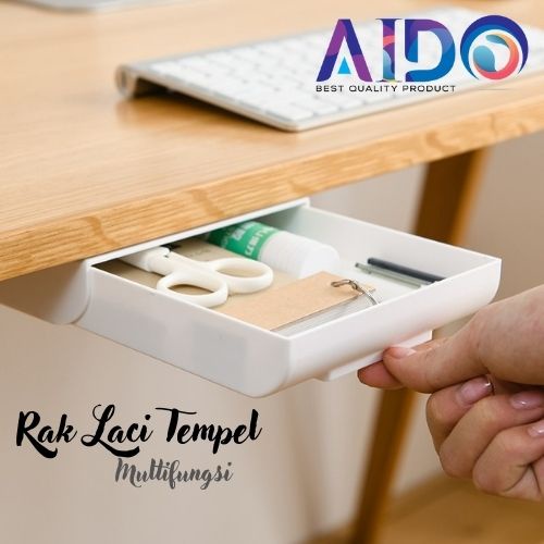 Laci Tempel Tambahan Bawah Meja Drawer Storage Box Laci Penyimpanan Sendok Alat Tulis