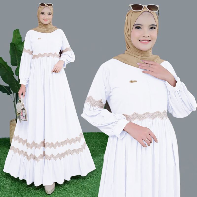 MAUDY 9401 BAJU GAMIS WANITA CANTIK PEREMPUAN CEWEK REMAJA DEWASA SYARI SYAR'I ASDF PESTA POLOS SIMP