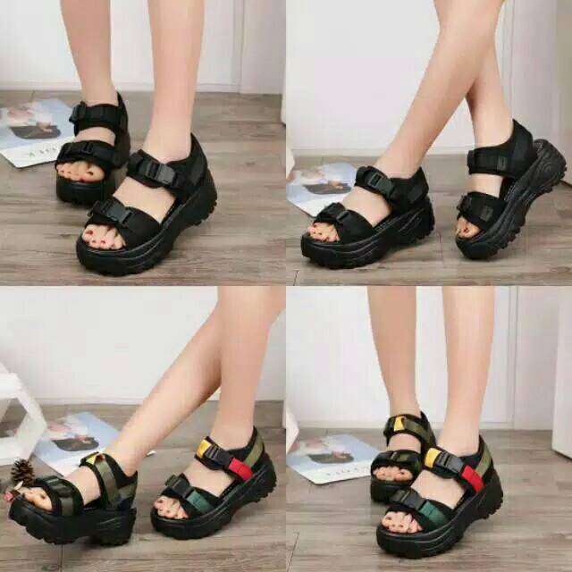 SN210 SANDAL  WEDGES TALI  FASHION IMPORT  WANITA Shopee 