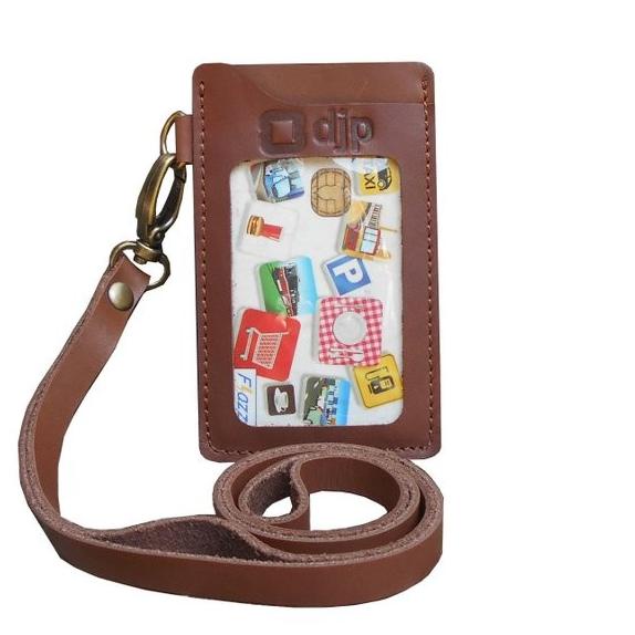 

NAME TAG-ID CARD HOLDER--TALI KULIT-DIREKTORAT JENDERAL PAJAK SDFD354154