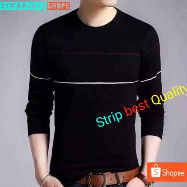 SWEATER RAJUT PRIA STRIP BEST SELLER