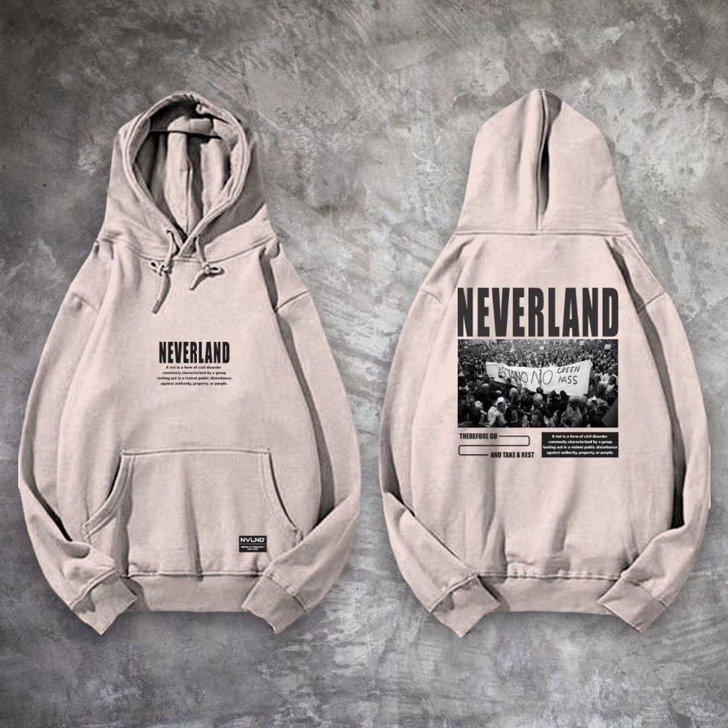 Jaket Hoodie Sweater ABU Neverland Gambar Hits | Hoodie Abu Aesthetic Simple Good Quality