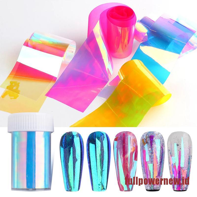 【COD】Glass Nails Foil Ice Cube Cellophane Nails Design Transfer Paper Nail Art Decor