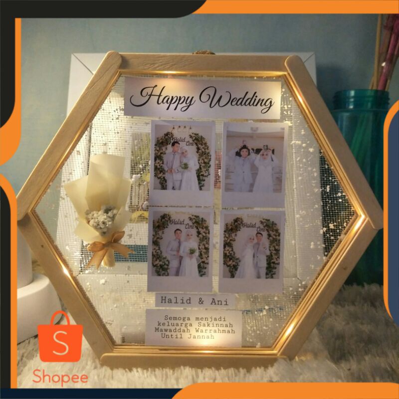 SPECIAL BOX HAMPERS WHITE HEXAGONAL PLUS LAMP SET  || Kado unik | Kado murah | Kado™