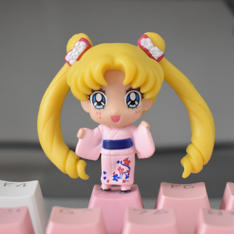 Keycap Keyboard Mekanik Desain Sailor Moon Cat Claw Bentuk Persegi R4 Warna Pink