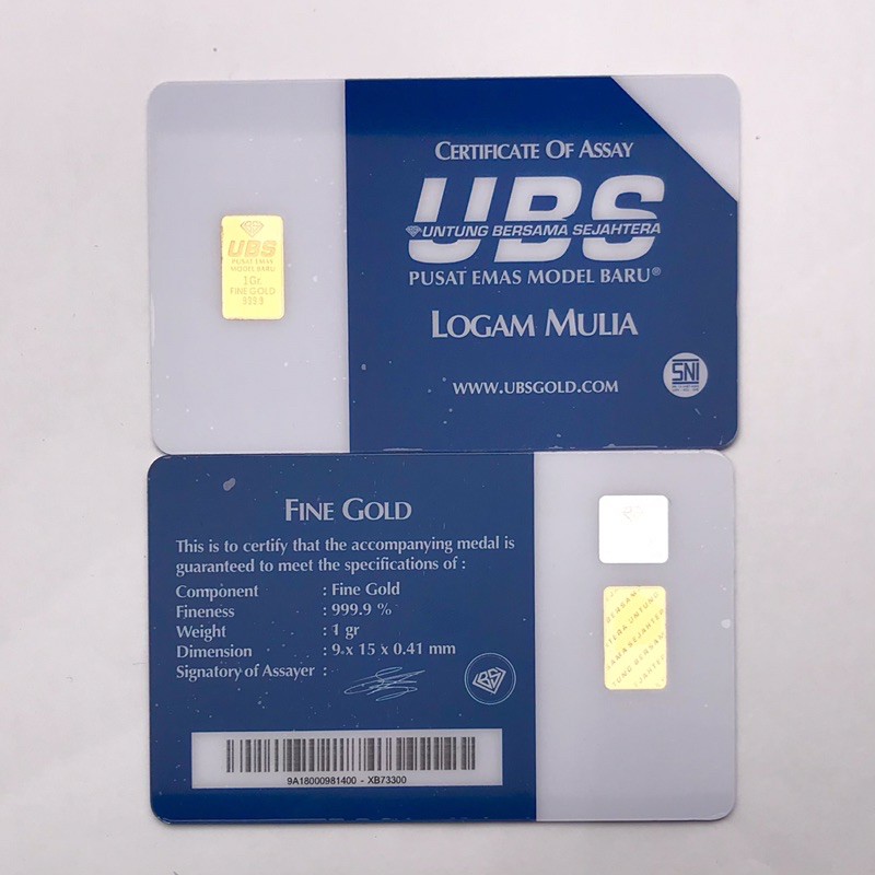 LOGAM MULIA EMAS UBS 1 GRAM SNI PRESS LM 24K-1