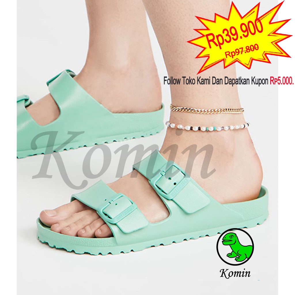 KOMIN Sandal Slop Wanita Sendal Wanita Musim Panas Antislip Sandal Bersantai Sandal Outdoor Sandal Slip On Phylon Strap 2 SZIE 36-40
