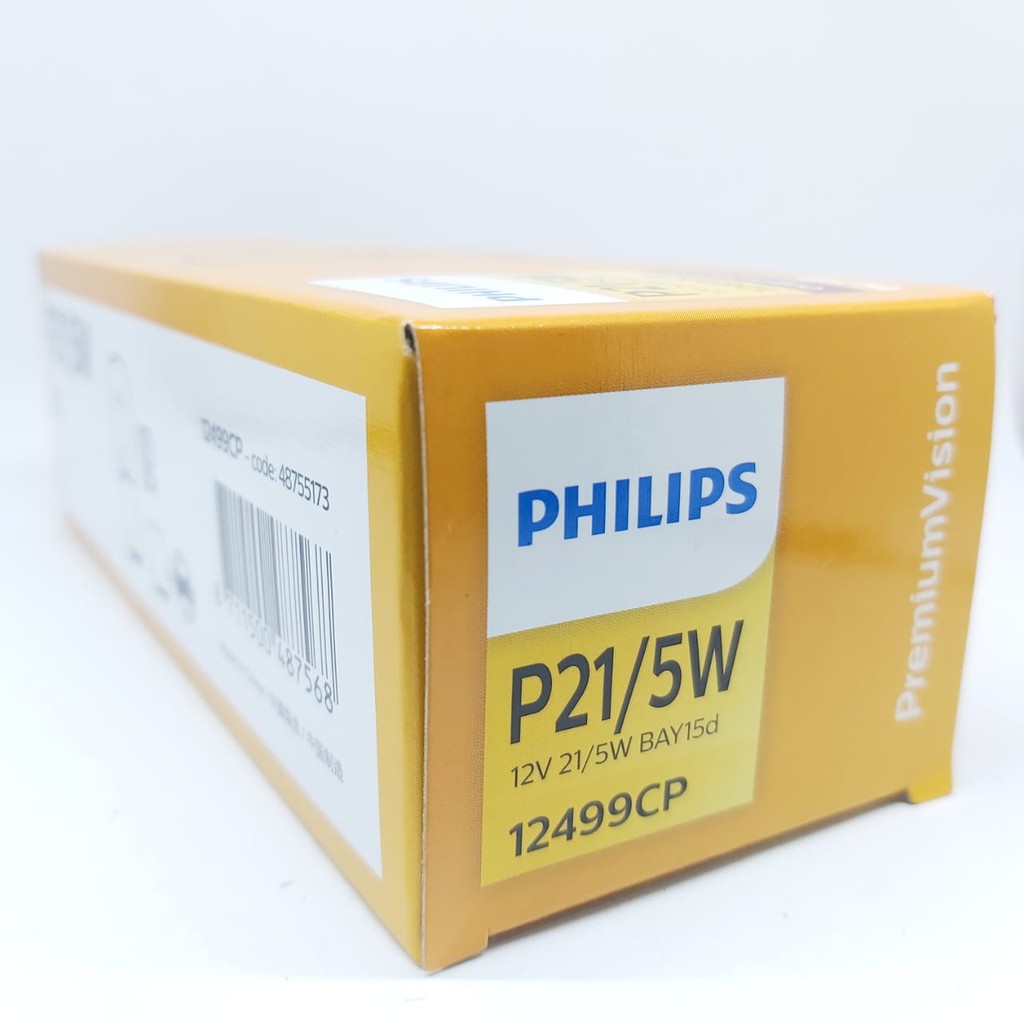 BOHLAM P21W/5W 12V PHILIPS ORIGINAL - LAMPU REM STOP KAKI 2 MOBIL MOTOR - 10 PCS