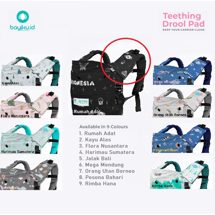 Teething Drool Pad Gigitan Bayi Gendongan Activa Bayiku.id