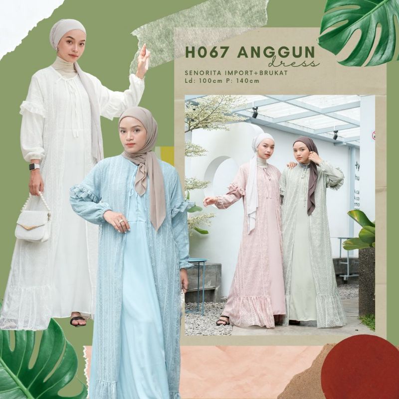 [ORI] ANGGUN DRESS / GAMIS KONDANGAN / GAMIS BRUKAT / GAMIS PESTA MUSLIMAH / GAMIS PESTA HIJAU SAGE