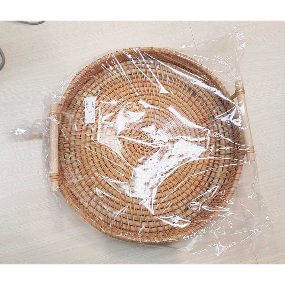Nampan Baki Kayu Anyaman Rotan Desain Klasik Tray