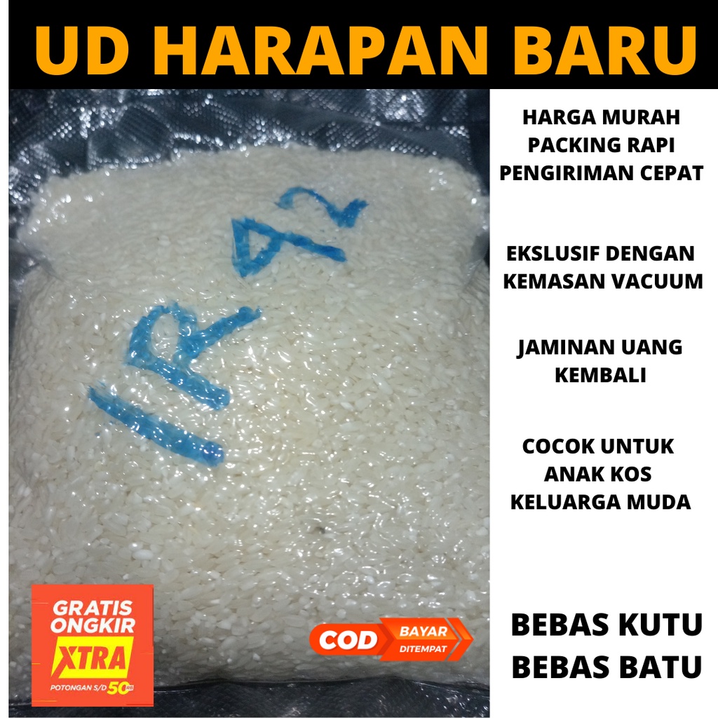 

BERAS KILOAN DENGAN KEMASAN VACUUM AMAN DIKIRIM KE SELURUH INDONESIA BERAS PERA IR 42 LANGSUNG DIKIRIM DARI PADANG PARIAMAN