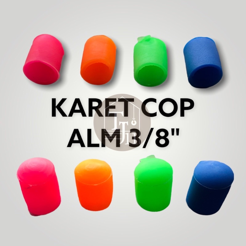 TUTUP KARET BULAT COP 3/8 inch isi 1000pcs / KOP PIPA ALUMINIUM 3/8&quot; 3per8 INCH Warna isi 1000 pcs