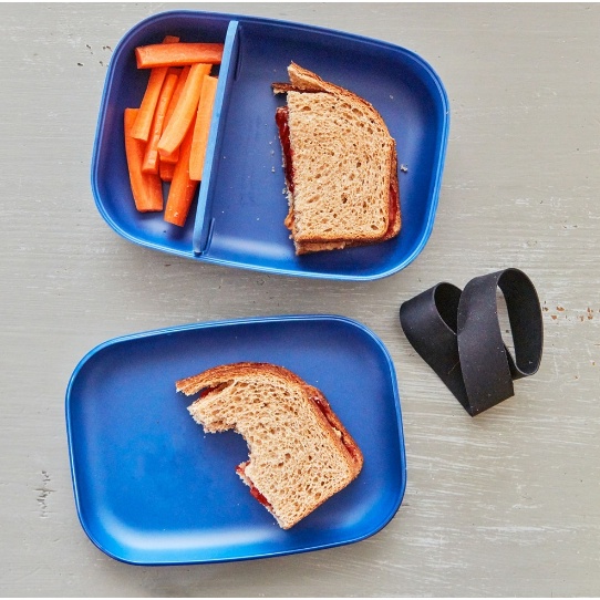 EKOBO Bamboo Rectangular Bento Lunch Box - Lunchbox Anak Balita Sekolah Tempat Makan Bekal Bekel Divided