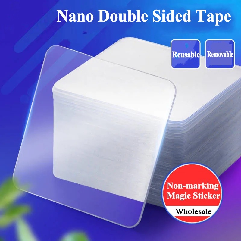 Multifunction Reusable Nano Double Sided Tape  / Transparent Traceless Strong Sticky Adhesive Gel Grip Tape /  Removable Universal Magic Stickers