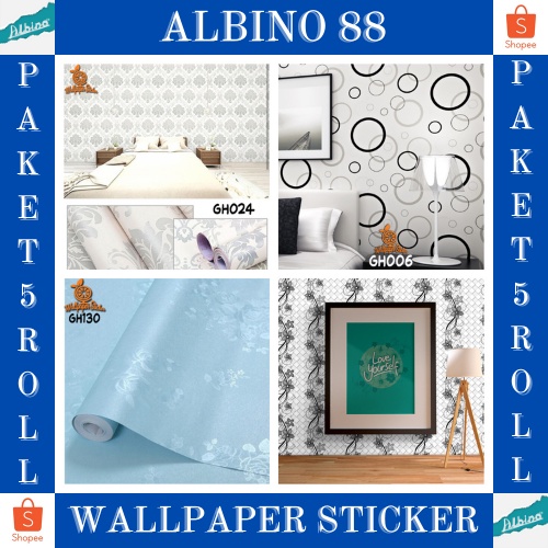 PROMO PAKET 5 ROLL WALLPAPER STICKER DINDING/ WALLPAPER RUANG TAMU/ WALLSTICKER/ MOTIF BATIK ELEGANT TERMURAH