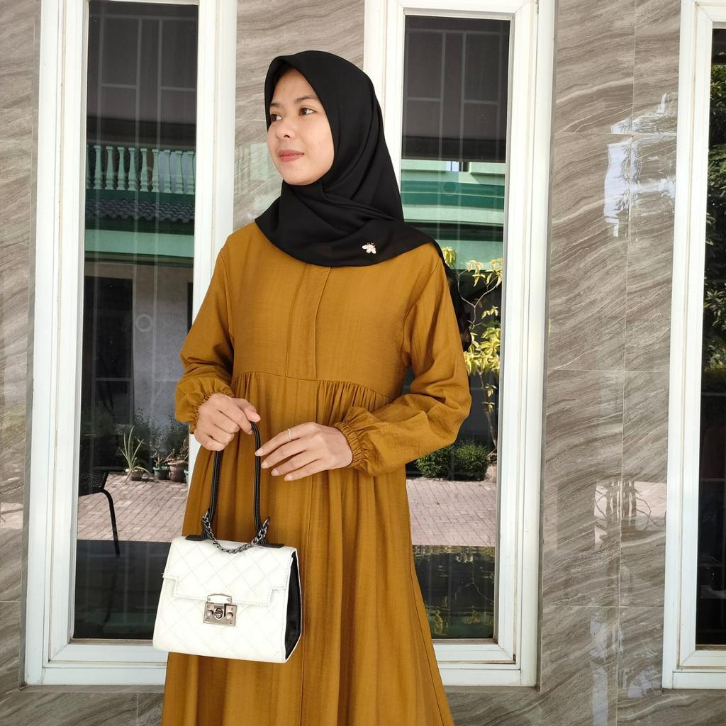 Gamis Dress Basic Pollo Linen Zunaira Terbaru Dan Termurah By Arsyida