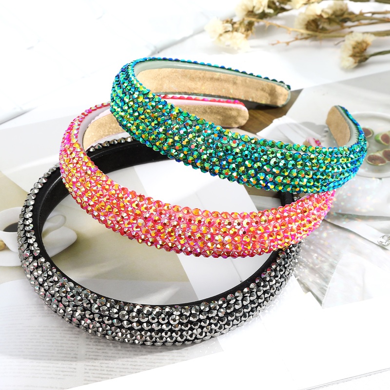 Fashion Full Rhinestone Sponge Headband Temperament Luxurious Hairband for Women Hair Accessories