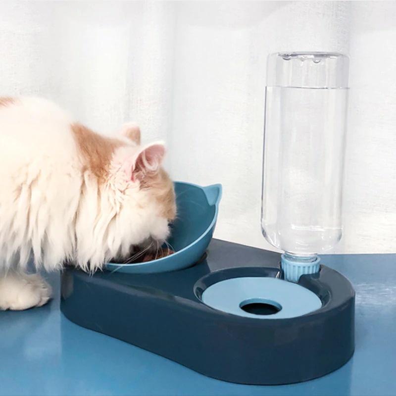 Tempat Makan dan Minum Hewan Peliharaan Kucing Anjing Feeding Dishes - CH50500 - Blue