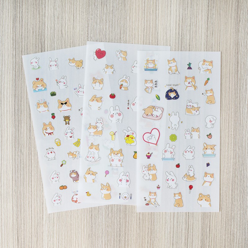 

PUPPY AND RABBIT DIARY DECO STICKERS