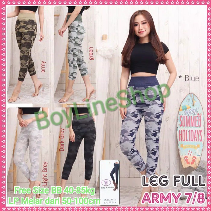 Celana Legging Wanita Army 7/8 Premium / Legging Sport Senam wanita - Army 7/8 D.Grey All Size