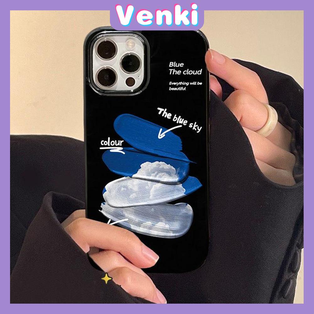 iPhone Case Silicone Soft Case Black TPU Glossy Big Hole Camera Protection Shockproof Paint Cloud For iPhone 13 Pro Max iPhone 12 Pro Max iPhone 11 Pro Max iPhone 7 Plus iPhone x xr