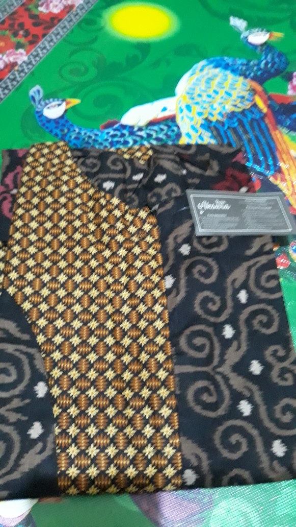 Gamis Batik Modern Murah Katun Halus Kombinasi Truntum, Ori Batik Aksara Pekalongan Big Size Jumbo